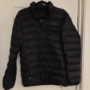 Eddie Bauer Black Quilted Packable Down Pullover Jacket